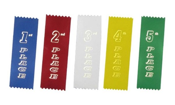 2" x 6" 1st Through 5th Place Printed Ribbon