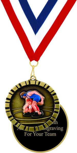Wrestling 3D Relief Medal
