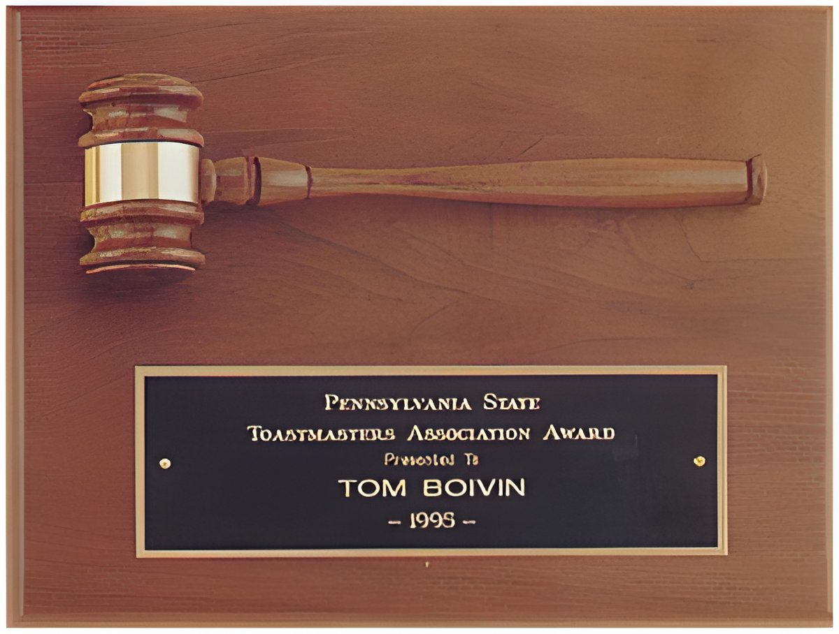 9" x 12" Walnut Gavel Plaque