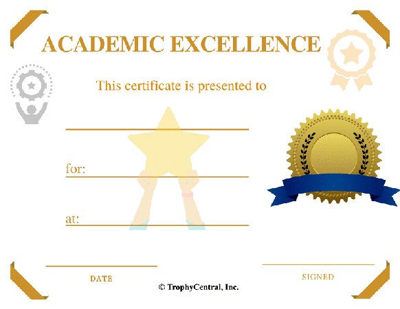 Academic Excellence Award Certificate - Free Template
