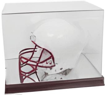 Acrylic Helmet Holder With Wood Base