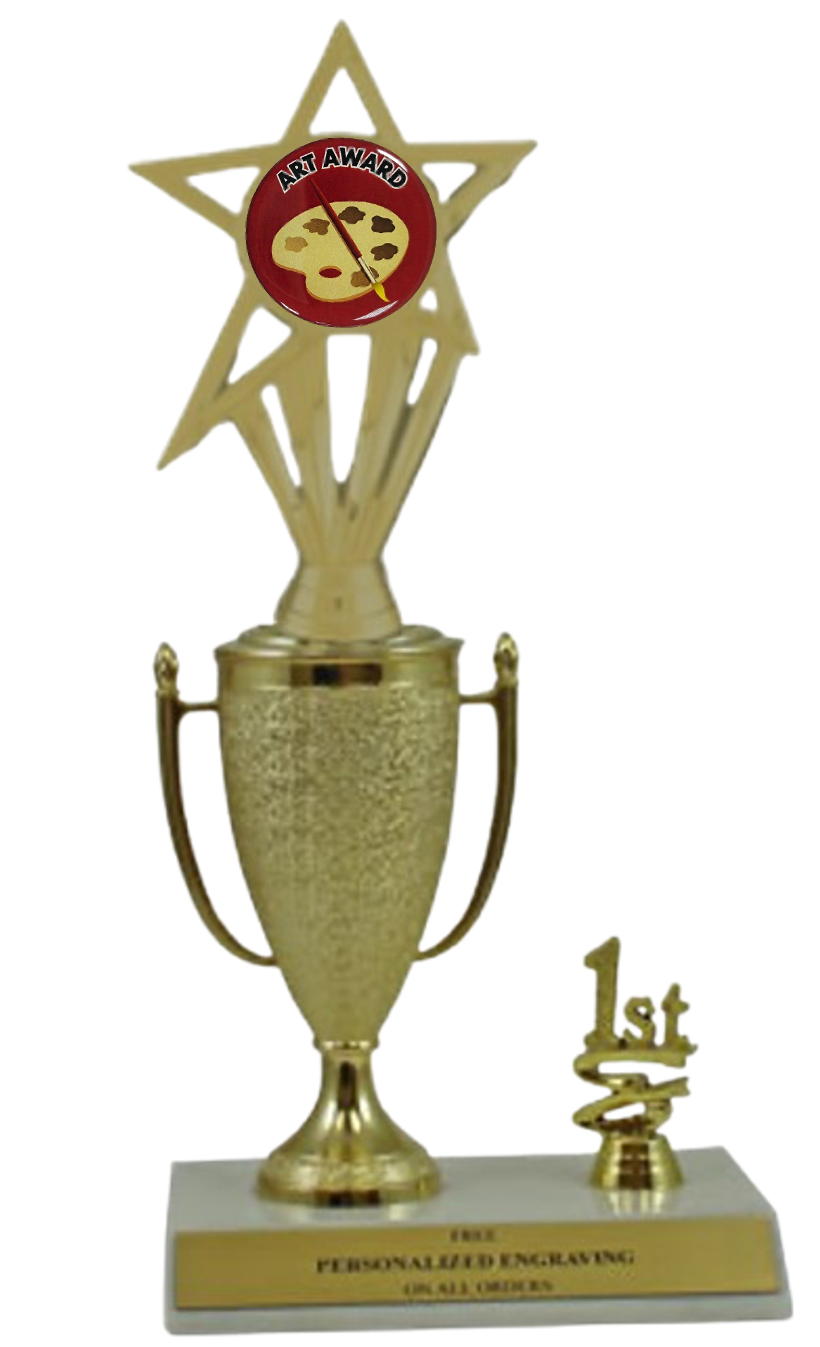 Art 1st, 2nd and 3rd Place Award Cup Trophy with Insert