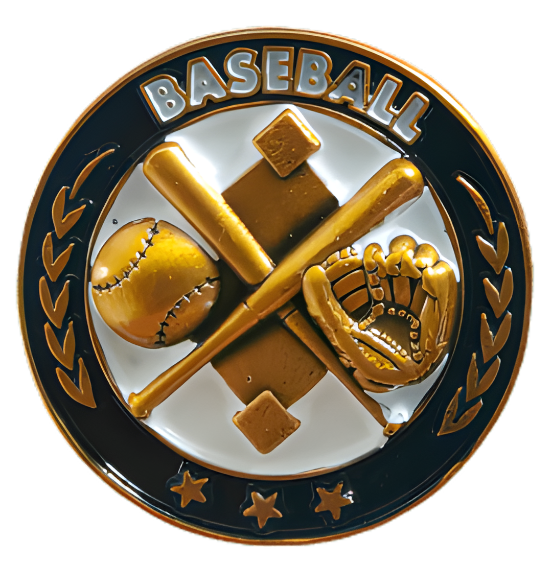 Baseball Gold Enamel Lapel Pin