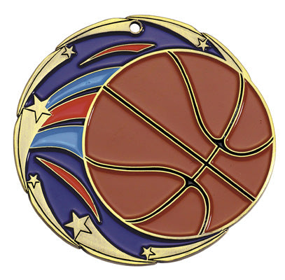 Basketball 2.5" Color Medal