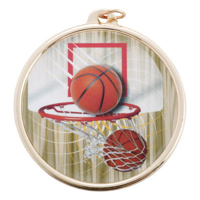 2 3/16" Color Basketball Medal