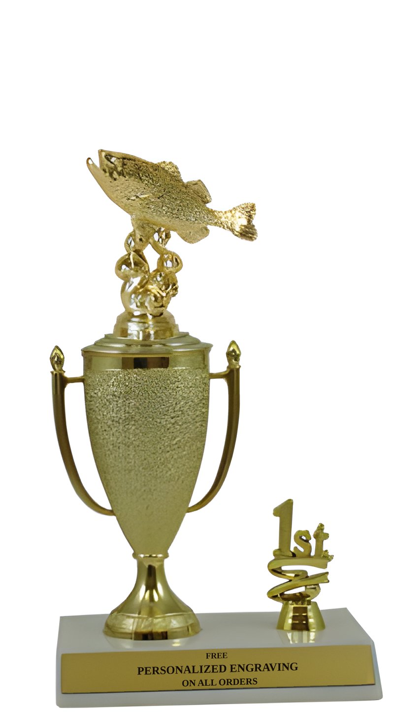 Bass Fish 1st, 2nd and 3rd Place Award Cup Trophy
