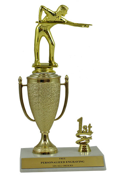 Billiards 1st, 2nd and 3rd Place Award Cup Trophy