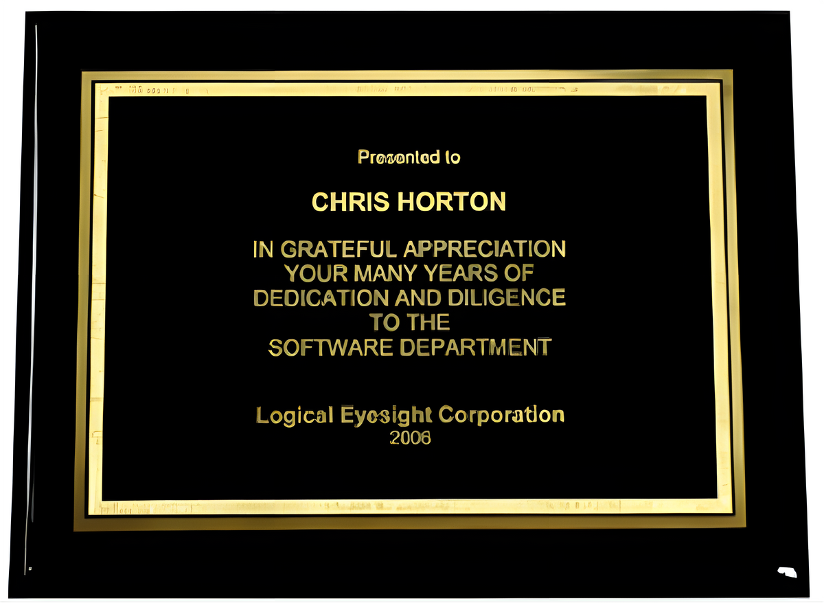 12" x 9" Black Piano Plaque