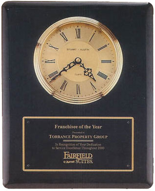 Black Piano Finish Engraved Clock