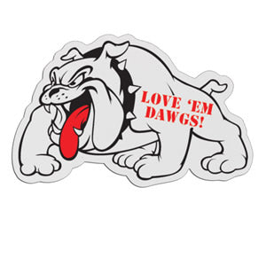 Bulldog Shaped Mascot Badge