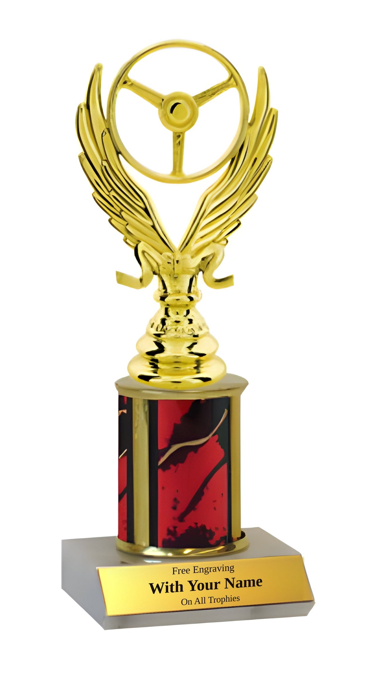 Winged Wheel Column Trophy