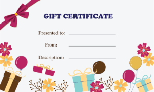Celebrate Gift Certificate - Free Template