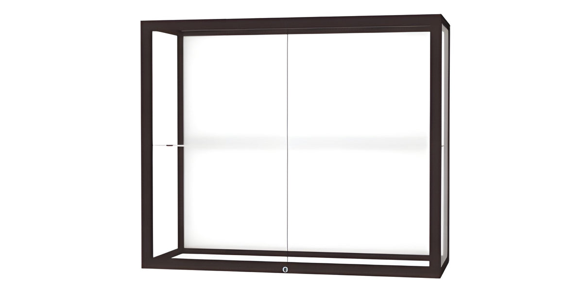 Champion Wall-Mounted Display Case w/ White Laminate Back and Dark Bronze Aluminum Frame, 1 Shelf, 30"H x 36"W x 14"D