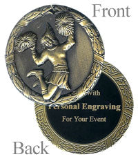 2" Antique Cheerleading Medal