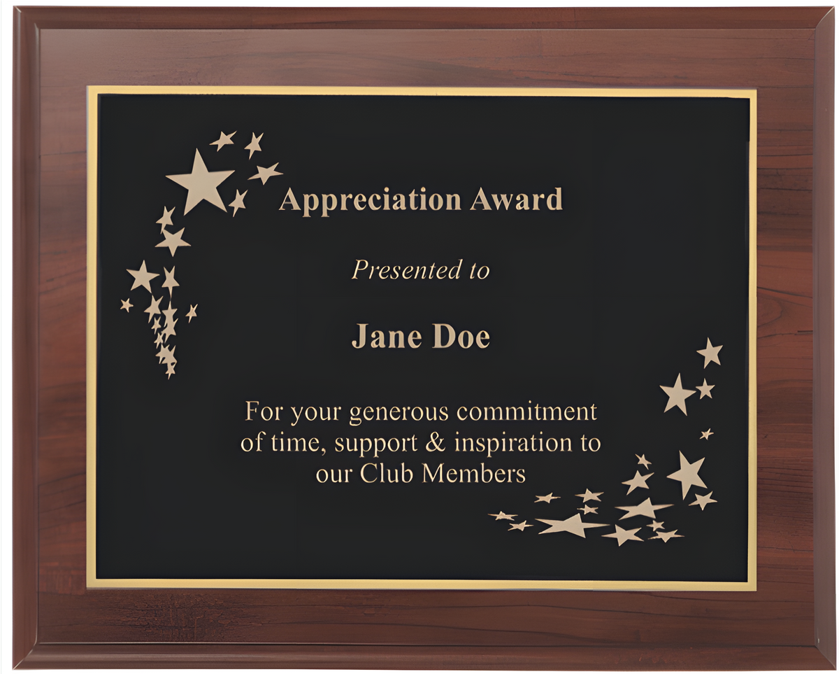 10" x 8" Cherry Award Plaque