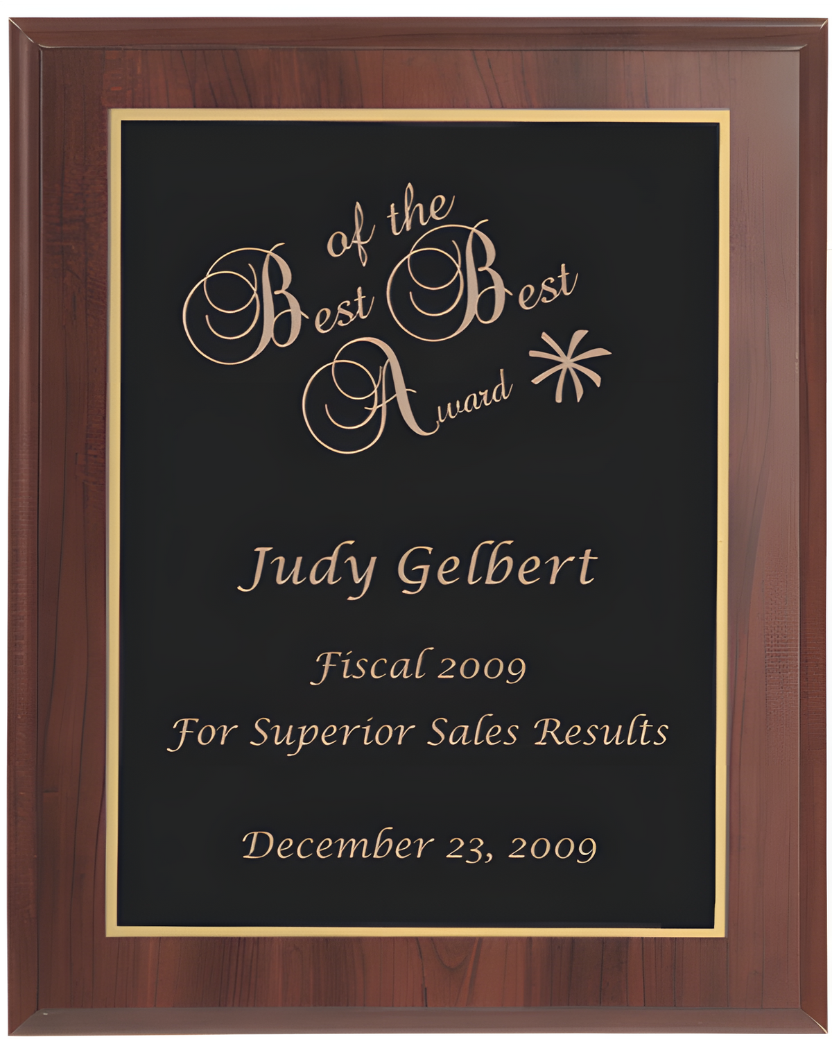 9" x 12" Cherry Award Plaque