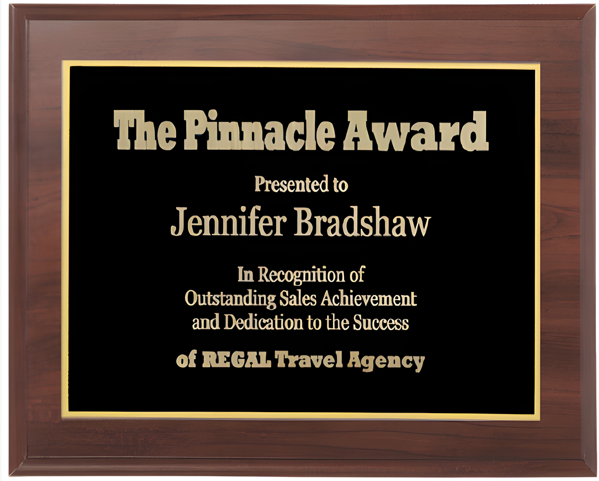 9" x 7" Cherry Award Plaque