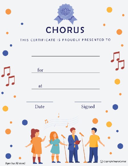 Chorus Award Certificate - Free Template