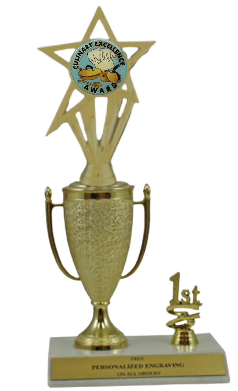 Cooking 1st, 2nd and 3rd Place Award Cup Trophy