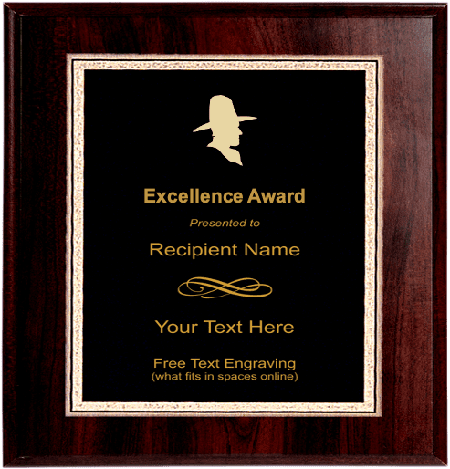 Cowboy Mascot Plaque