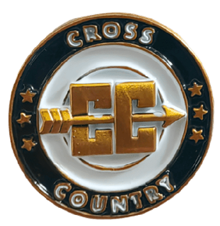 Cross Country Gold Enamel Lapel Pin