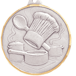 2" Diamond Cut Edge Medal with Ribbon - Culinary Arts / Cooking