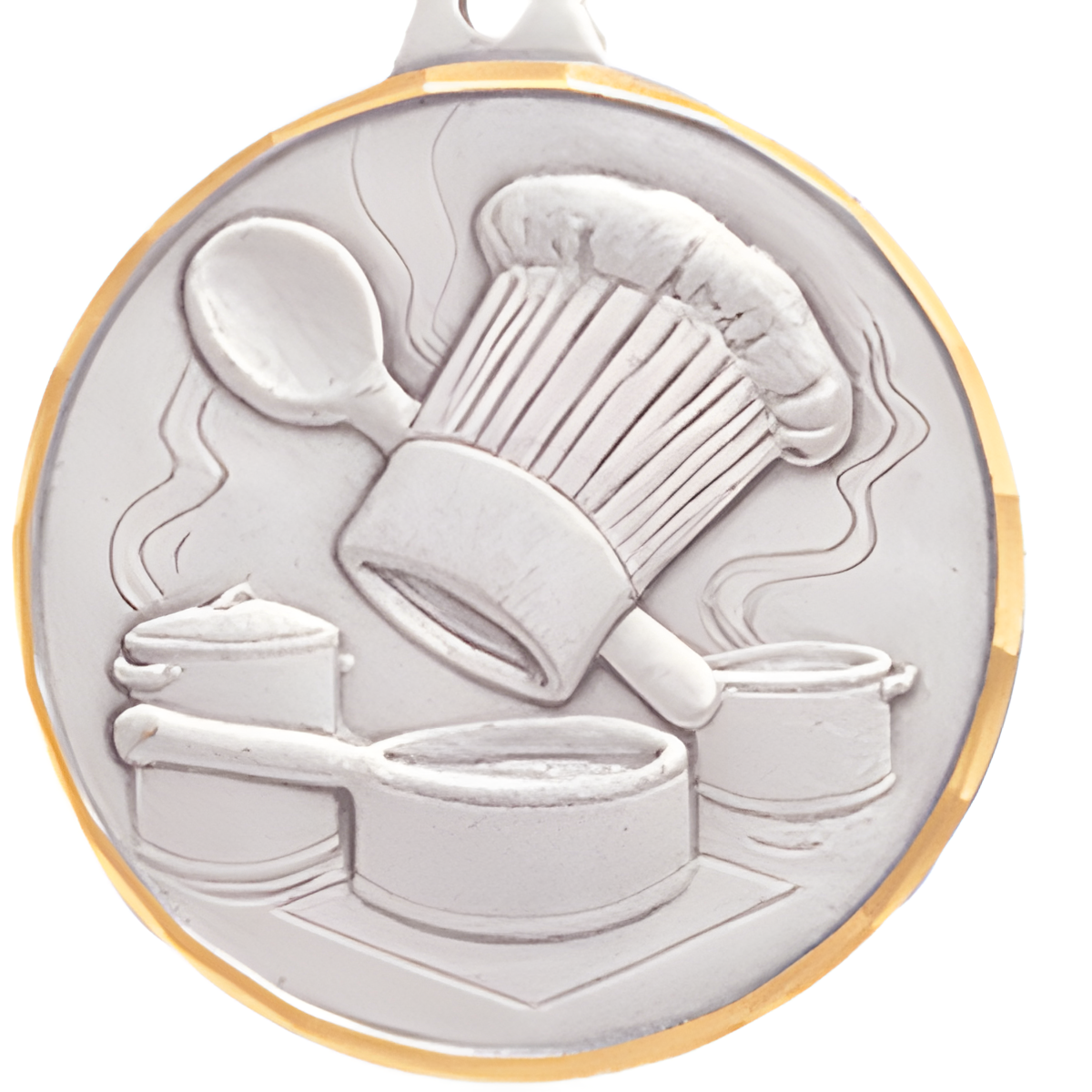 2" Diamond Cut Edge Medal with Ribbon - Culinary Arts / Cooking