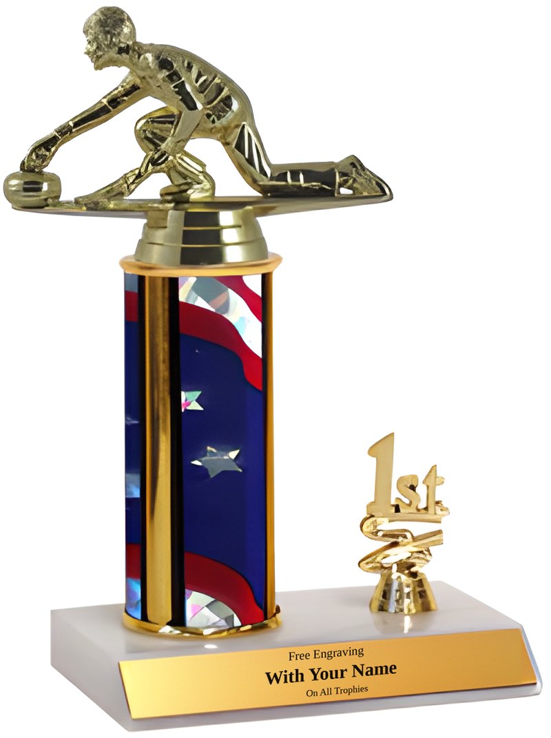 Curling 1st, 2nd and 3rd Place Trophy