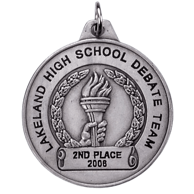 1 1/2" Silver Achievement Personalized Medal