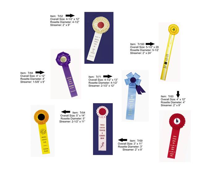 Custom Single Streamer Rosette Ribbon