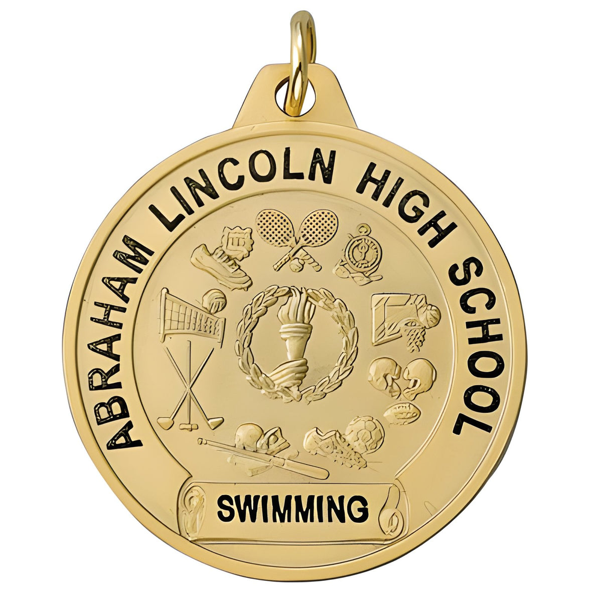 1 1/2" TCM Series Gold All Sports Personalized Medal