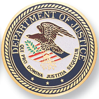 Department Of Justice Medal Insert (Etched)