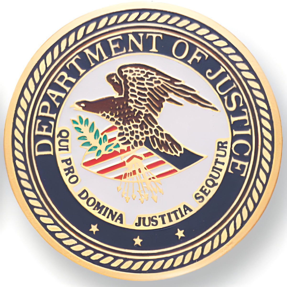 Department Of Justice Medal Insert (Etched)