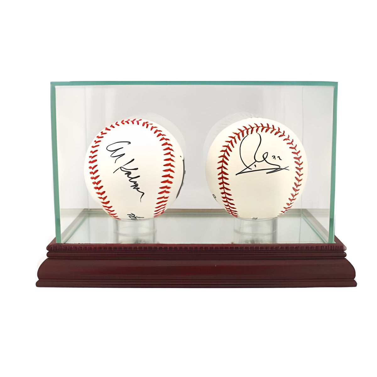 Double Baseball Glass Display Case
