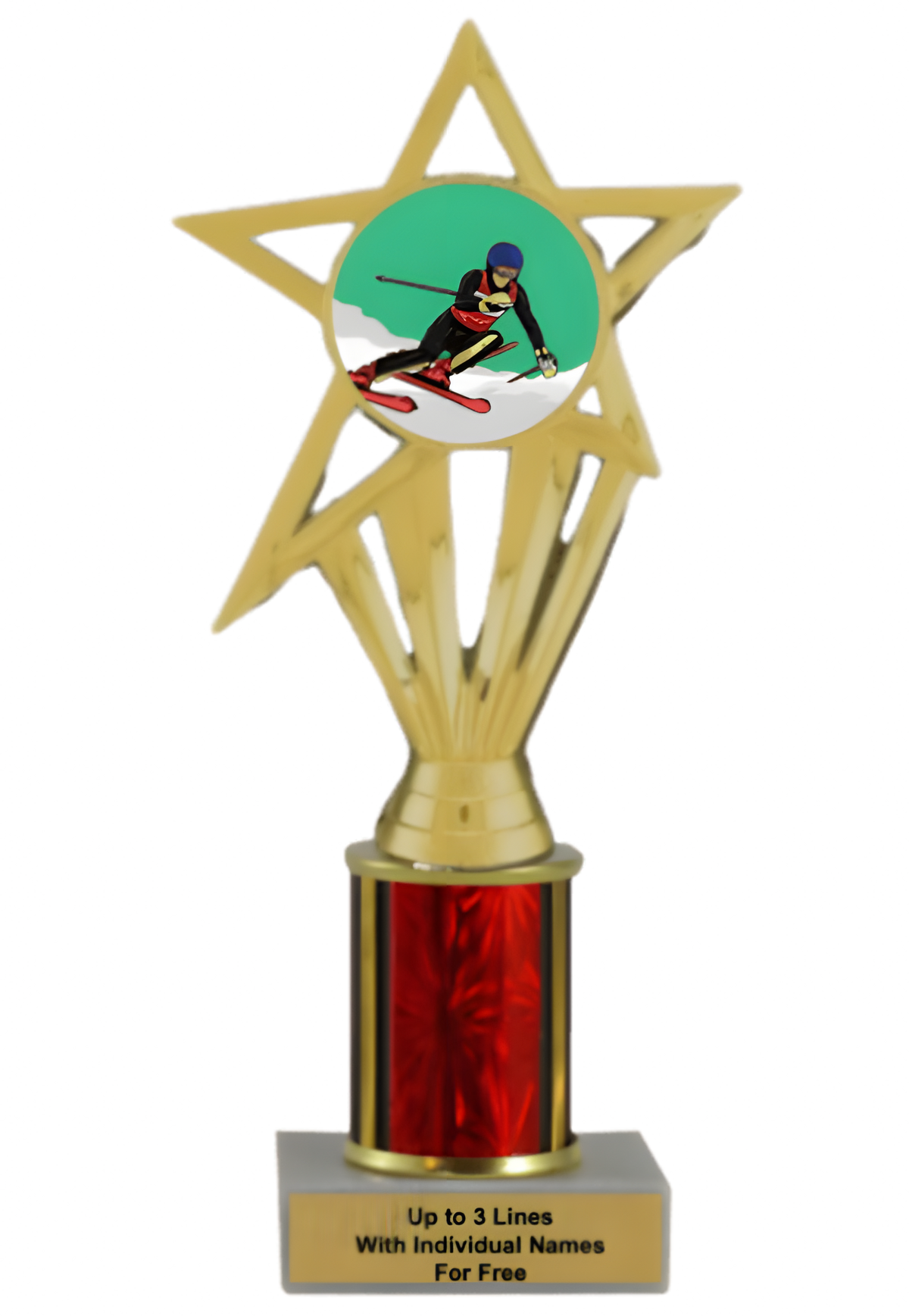 Budget Downhill Skiing Column Insert Trophy