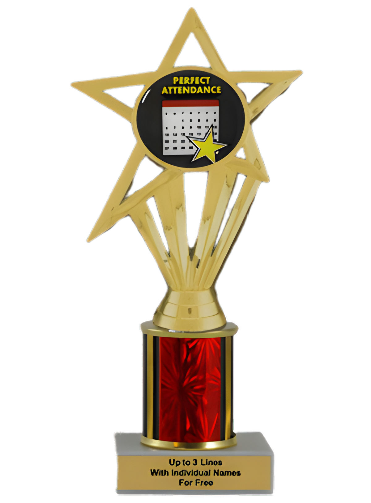 Budget Perfect Attendance Column Insert Trophy