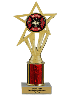 Budget Volunteer Firefighter Column Insert Trophy