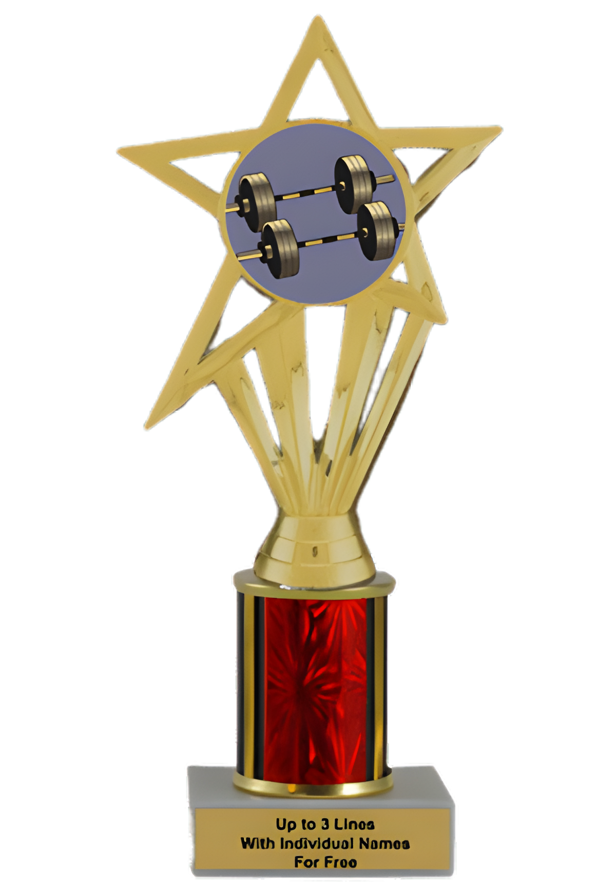 Budget Weightlifting Column Insert Trophy