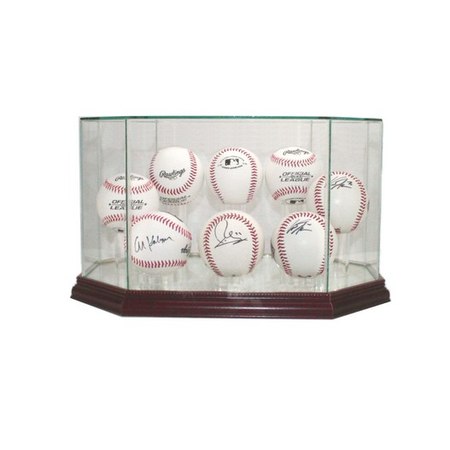 Eight Baseball Glass Display Case
