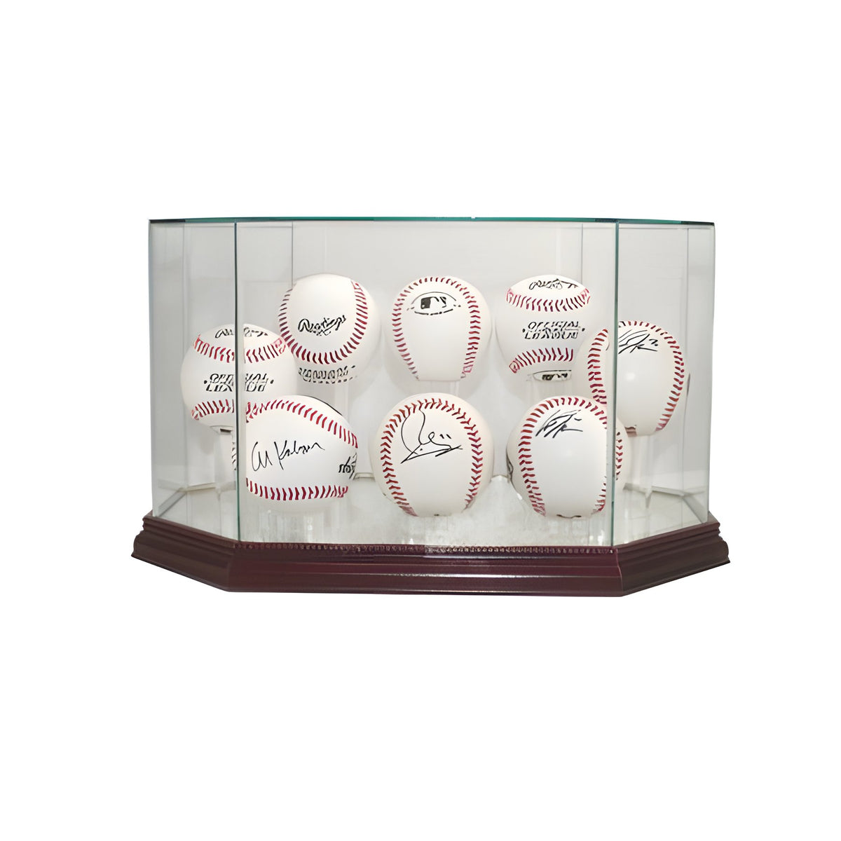 Eight Baseball Glass Display Case