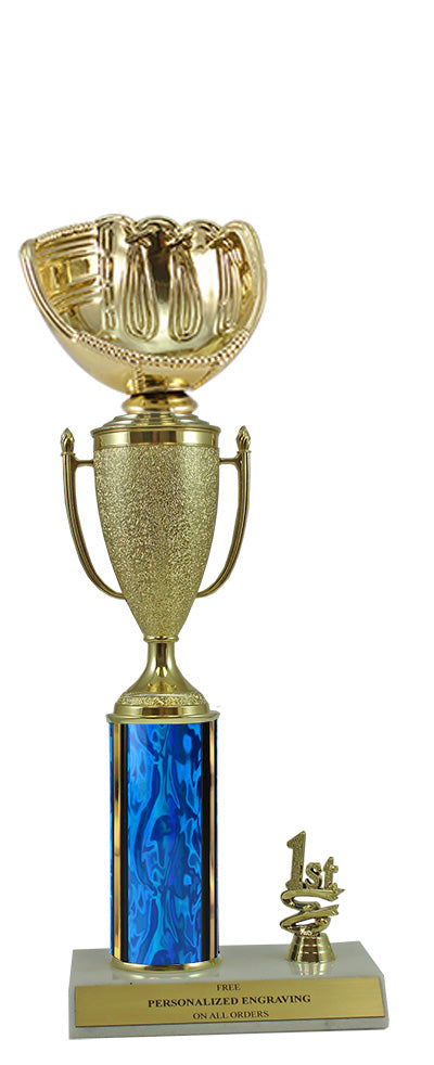 Elite Baseball Glove 1st, 2nd and 3rd Place Award Cup & Column Trophy