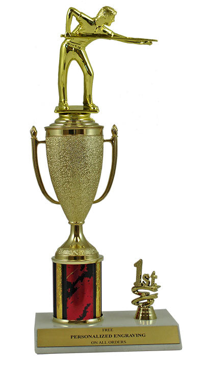 Elite Billiards 1st, 2nd and 3rd Place Award Cup & Column Trophy