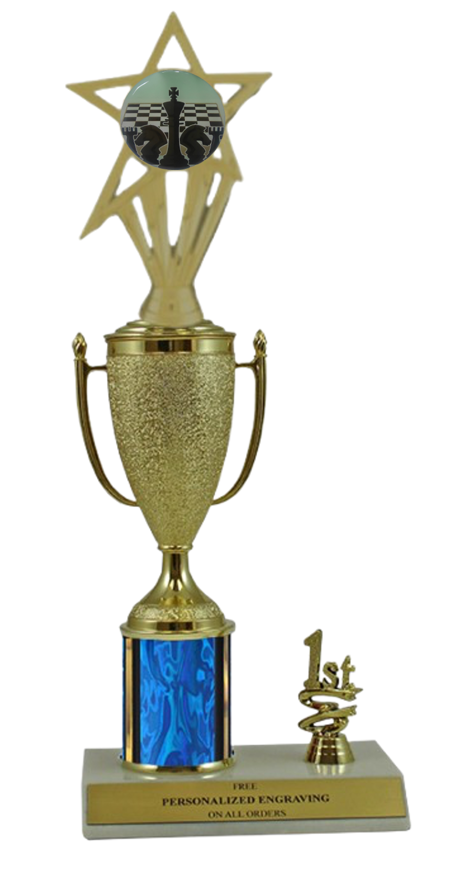 Elite Chess 1st, 2nd and 3rd Place Award Cup & Column Trophy with Insert