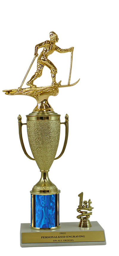 Elite Cross Country Skiing 1st, 2nd and 3rd Place Award Cup & Column Trophy
