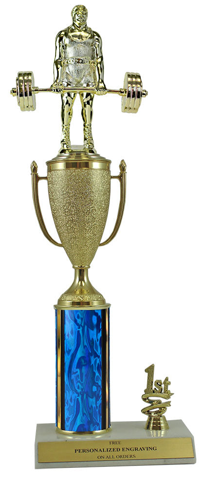 Elite Weightlifting 1st, 2nd and 3rd Place Award Cup & Column Trophy