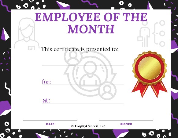 Employee of the Month Award Certificate - Free Template