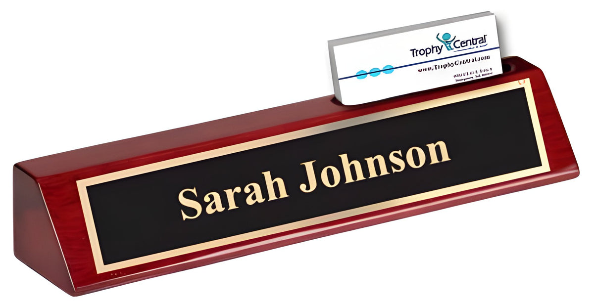 Desk Sign with Business Card Holder
