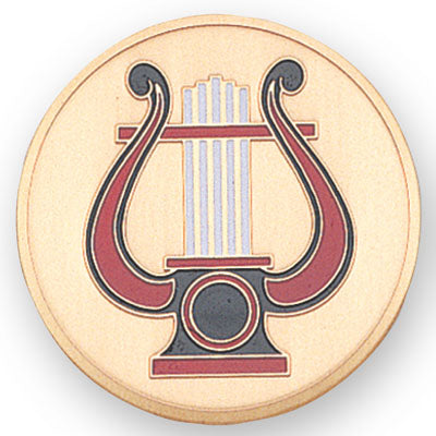 Etched Music Lyre Medal Insert