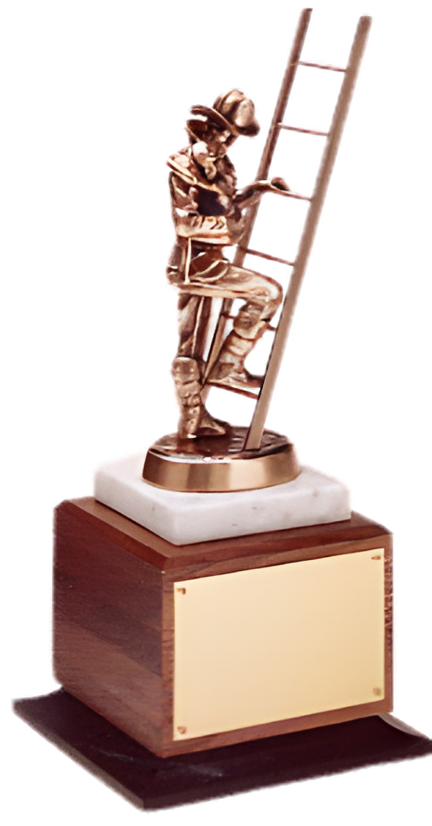 Firefighters Trophy on Walnut Base