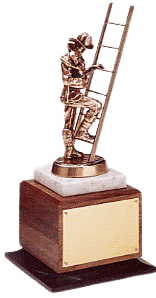 Firefighters Trophy on Walnut Base